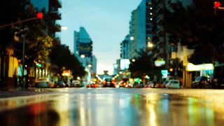 Wet sidewalk tokyo night cityscape - a city street free wallpaper