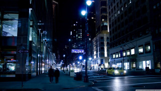 City street night couple walking - a couple walking free wallpaper