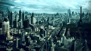 City bridge cloudy sky view - panfuturism free wallpaper for desktop