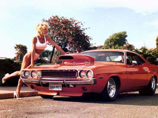 Woman leaning red car parking - the hood free wallpaper for desktop