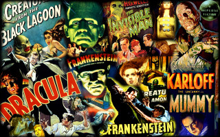 Movie collage characters words pictures - their character free wallpaper