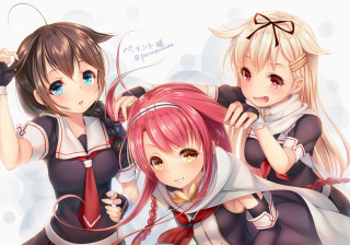 Anime girls pink hair blue 18 - white hair free wallpaper