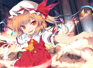 Red dress girl fire wings - a fire free wallpaper