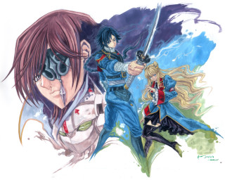 Anime characters swords couple woman - their hand and a woman free wallpaper