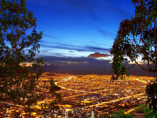 City night hilltop view lights - a hill top free wallpaper