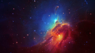 Colorful star cluster bright blue 2 - space art free wallpaper