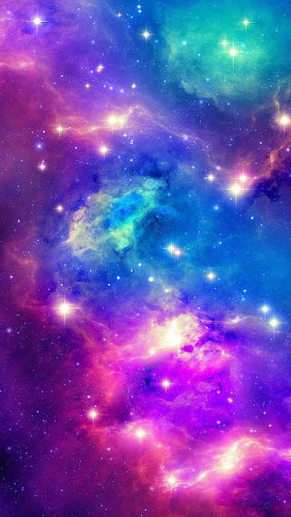 Colorful space stars blue purple - white star free wallpaper