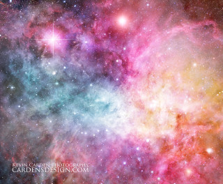 Colorful space stars bright cluster - redshift free wallpaper