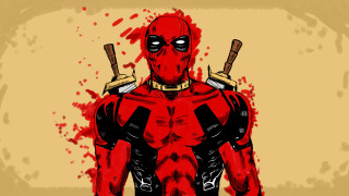Deadpool swords blood splatters yellow - two sword free wallpaper