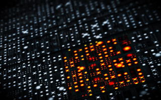 Computer chip red light white 3 - white dot free wallpaper