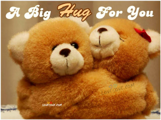 Teddy bears hugging caption image - free love wallpaper