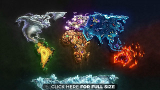 Colored animals dark water ocean - a caption free wallpaper