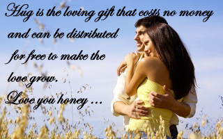 Embracing couple field grass poem - romantic free wallpaper