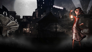 Woman dress lantern dark city - a dark city free wallpaper