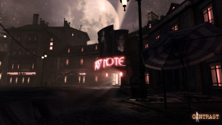Dark city street neon sign - noir free wallpaper