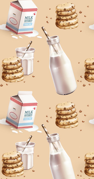 Cookies milk pattern tablecloth background - chris labrooy free wallpaper