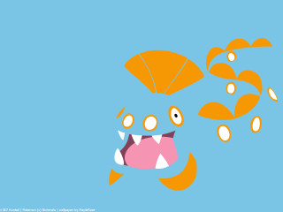 Cartoon fish teeth umbrella flying - full free wallpaper