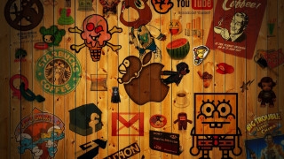 Wooden wall stickers variety decorative - pop surrealism free wallpaper