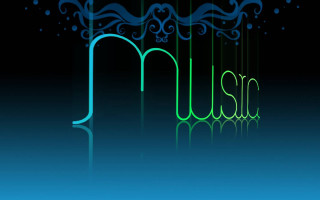 Music logo blue background green - neon free wallpaper