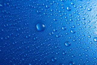 Blue background water droplets surface - water droplet free wallpaper