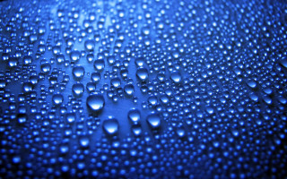 Water droplets blue surface macro 9 - water free wallpaper