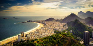 Rio mountain cityscape beach bridge - the ocean and mountains free wallpaper