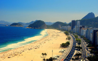 Beach people mountain blue sky - almada negreiro free wallpaper