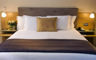 Bed white brown blanket pillows - a phone free wallpaper