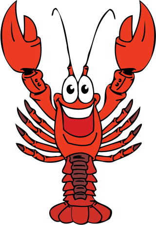 Cartoon lobster happy face claws - happy free wallpaper