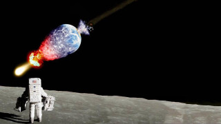 Space shuttle flying moon rocket - moon free wallpaper