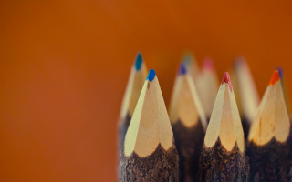 Close up group pencils colored - top of them free wallpaper