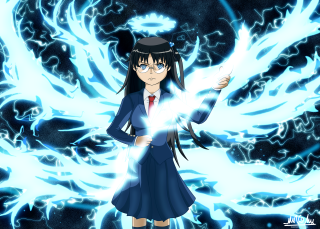 Girl blue dress white sword - godray free wallpaper