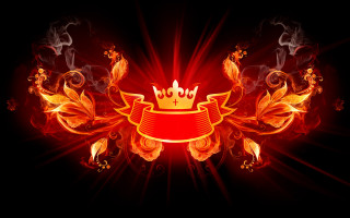 Red yellow background crown flames 2 - crown free wallpaper