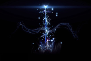 Dark background cross light blue - a cross free wallpaper