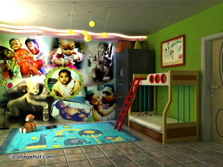Childs room bunk bed mural - adobe photoshop free wallpaper