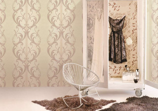 Chair mirror room wallpapered corner - modern free wallpaper