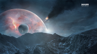 Red planet black white object - object in the sky free wallpaper