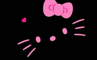 Pink kitty two ears bow - its head free wallpaper