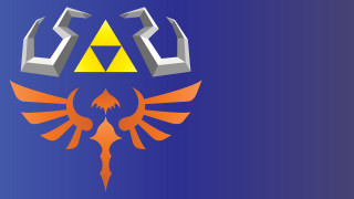 Blue background yellow orange logo - epic fantasy free wallpaper
