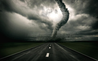 Tornado road digital storm shock - a dark sky free wallpaper