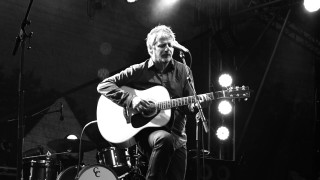 Man playing guitar stage microphone 2 - stage free wallpaper