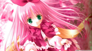 Girl pink hair bow in - a girl free wallpaper for desktop