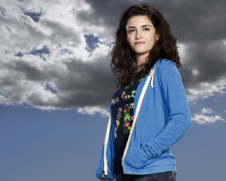 Woman cloudy sky handbag blue - under a cloudy sky free wallpaper