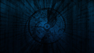 Dark blue clock black white - blue background free wallpaper