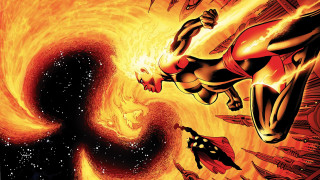Woman red black flying flame 2 - alan davis free wallpaper