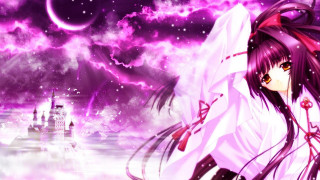 Girl long hair white dress 3 - a castle free wallpaper