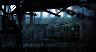 Train industrial clocktower person platform - chris cold free wallpaper