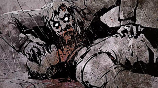 Man lying ground knife bloody - a bloody face free wallpaper