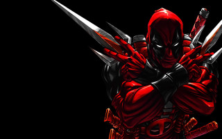 Deadpool character swords red hoodie 2 - a red hoodie free wallpaper