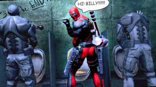 Deadpool cartoon gun comic bubble - context art free wallpaper